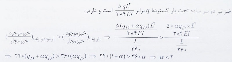 خیز تیر دو سر ساده تحت بار گسترده