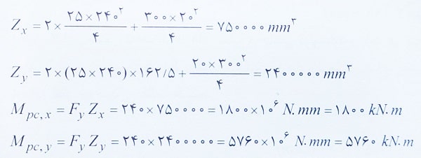 محاسبه لنگر پلاستیک ستون فولادی