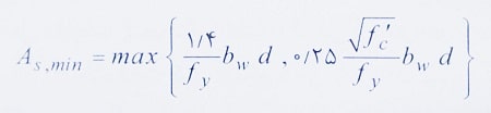 حداقل مساحت آرماتورهای طولی حداقل کششی و فشاری تیر بتن ارمه
