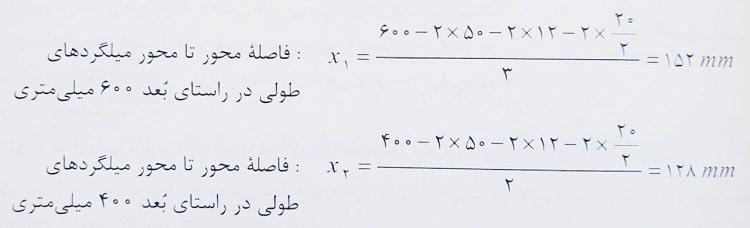 فاصله مرکز تا مرکز میلگردها