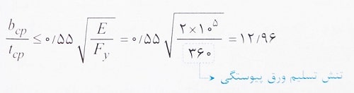 نسبت پهنا به ضخامت ورق پیوستگی 