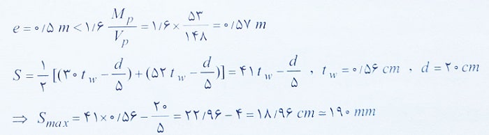 فاصله مجاز بین سخت کننده های تیر پیوند