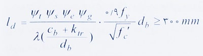 رابطه طول مهاری آرماتورها
