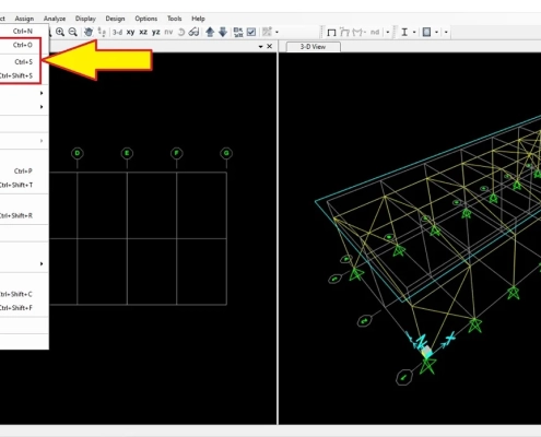سیو کردن و باز کردن پروژه در sap 2000