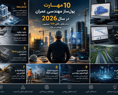 10 مهارت پول‌ساز مهندسی عمران در سال 2026 | درآمدهای بالای 100 میلیون تومان در ماه
