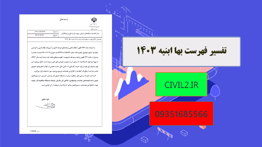 تفسیر فهرست بها ابنیه 1403