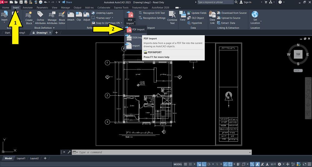 تبدیل نقشه PDF به DWG فایل اتوکد قابل ویرایش