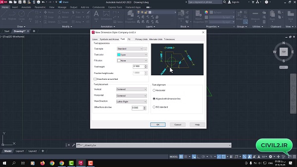 آموزش اتوکد Autocad | تغییر استایل اندازه گذاری در اتوکد