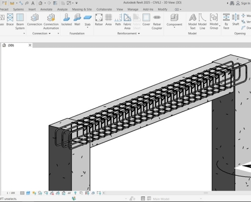 مدلسازی آرماتورهای تیر بتنی در رویت استراکچرز 2025